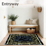 Modern Marble Cascade with Gold Ribbon Detailing(Black)