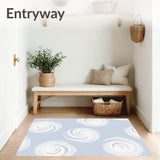 Gradient Tie Dye Swirl Anti Slip Foam Floor Covering (Blue)