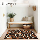 Luxurious Abstract Swirl Wave Decorative Modern Stylish Accent(Brown)