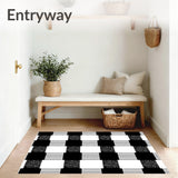 Buffalo Check Doormat with Timeless Gingham Design(Black)