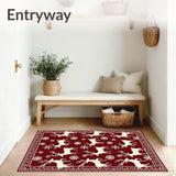 Festive Reindeer with Snowflake Motifs Holiday Design(Red)