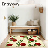 Crimson Orchard Kitchen Area Non Slip Mat Machine(Red)