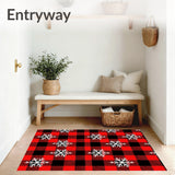 Winter Plaid with Nordic Snowflake Overlay(Red)