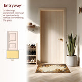 Ultra Soft Area Rug, Non Slip, Stain Resistant, Washable Area Rugs for Living Room, Bedroom, Washable Indoor Outdoor Runner(Beige)