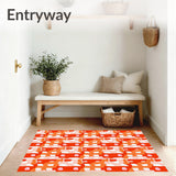 Festival Patchwork Check with Playful Abstract(Red)