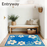 Blossom Medley Botanical with Whimsical Petal Motifs(Blue)