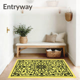 Graceful Medallion Vine Decorative Stunning Charming Ornate (Yellow)