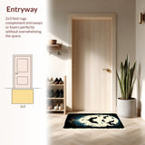 Ultra Soft Area Rug, Non Slip, Stain Resistant, Washable Area Rugs for Living Room, Bedroom, Gothic Coffin Bath Mat(Black)