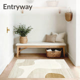 Elegant Cream Area Abstract Modern Design(Beige)