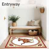 Quirky Pet Portrait Christmas with Glowing Border Accent Details(Maroon)