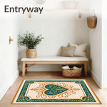 Motif with Radiant Swirl and Elegant Border Design (Beige) - ODIKA