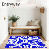 Swirling Tie Dye with Indigo and Sapphire Hues Abstract Fluid Design (Blue) - ODIKA