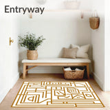 Interlocking Maze Motif Modern Minimalist Pathway (Gold)
