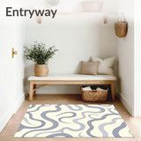 Mystic Waves Modern Artistic Splash Contemporary Accent(Ivory)