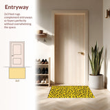 Ultra Soft Area Rug, Non Slip, Stain Resistant, Washable Area Rugs for Living Room, Bedroom, Boho Leopard Print(Yellow)
