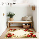 Strawberry Kitchen Entry Rug(White)