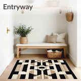 Contemporary Geometric Area with Bold Lines and Abstract Design(Beige)