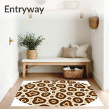 Neutral Oval with Abstract Animal Inspired Design and Earthy Layers(Beige)