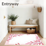 Abstract Watercolor Botanical Print with Flowing Leaf(Pink)