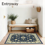 Chateau Collection Hoover Area Vintage Inspired Blue Beige(Blue)