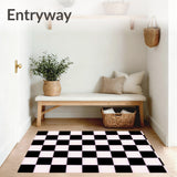 Rustic Buffalo Check Plaid with Bold Contrast Patterned Entry(Black)