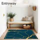 Luxurious Gilded Veined Stone Decorative Floor Covering(Gold)