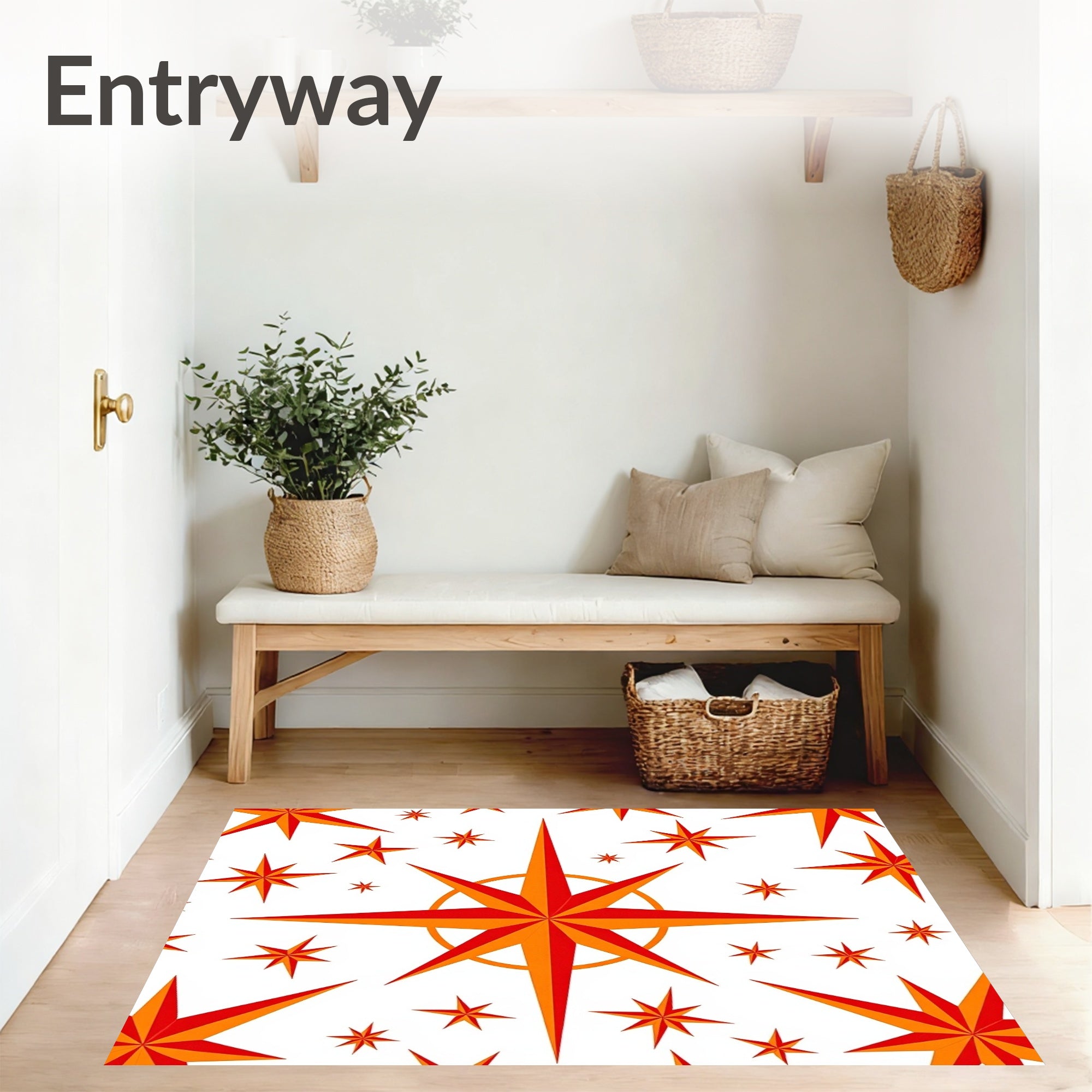 Vintage Compass Rose with Nautical Design (Red) - ODIKA