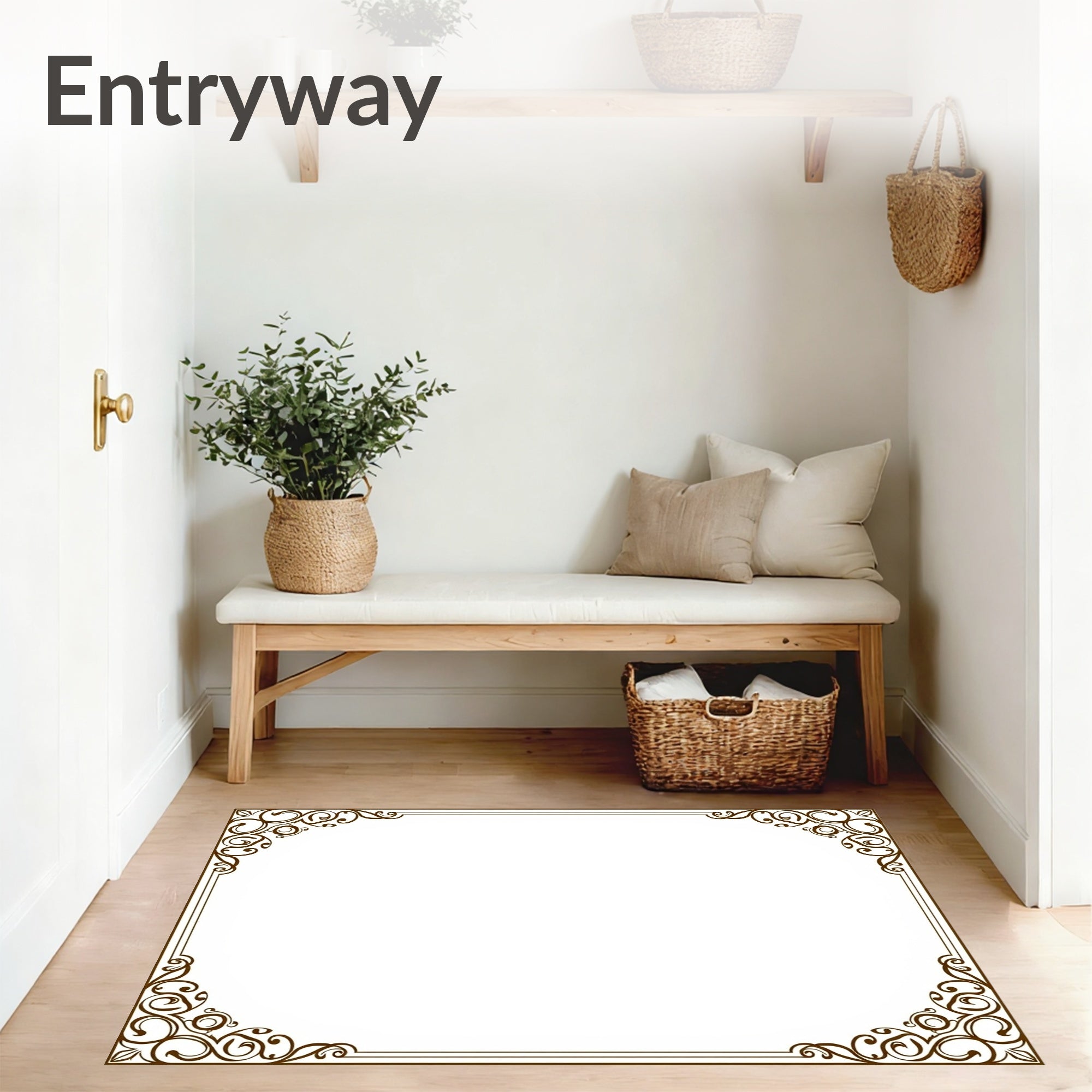 Traditional Rococo Blossom Design Featuring Baroque Filigree (Brown) - ODIKA