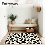 Spotted Cowhide Area with Natural Hide Texture Design(Black)