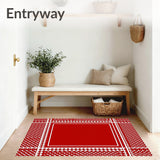 Classic Interlocking Houndstooth with Spruce Sprig Embellishments(Red)