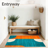 Abstract Geometric Design in Teal and Burnt Orange(Blue)