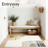 Abstract Horizon Beige Area Modern Earth Tone(Beige)