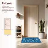 Ultra Soft Area Rug, Non Slip, Stain Resistant, Washable Area Rugs for Living Room, Bedroom, Modern Light Blue Nursery Accent Carpet for Kids(Blue)