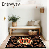 Starburst Medallion with Radiating Sunburst (Black)