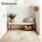 Stylish Beige Area with Marble Effect and Elegant Abstract(Beige)