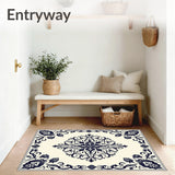 Ornate Floral Medallion Elegance with Interlocking Botanical Scrollwork (Ivory) - ODIKA