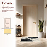 Modern Abstract Bathroom Runner Non Slip Bath Stylish Home Decor(Black)