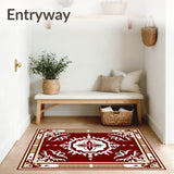 Classic Yuletide Damask with Baroque Festoon Motifs(Burgundy)