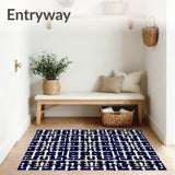Contemporary Geometric Area Rug Modern Style for Versatile Placement(Blue)