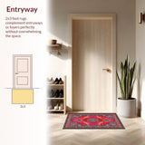 Ultra Soft Area Rug, Non Slip, Stain Resistant, Washable Area Rugs for Living Room, Bedroom, Earth-Themed Classroom Round(Pink)