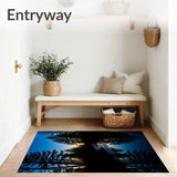 Woodland Stream Vista Arch Shaped Front Doorway Accent(Black)