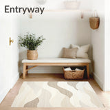 Chic Area with Abstract Wave in Cream Tones(Beige)