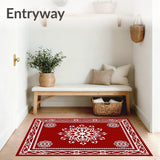 Festive Snowflake Wonderland Decorative Accent Floor(Red)