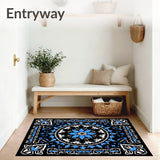 Medallion Shag with Intricate Petal Motifs (Black)