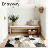 Intricate Abstract Area Featuring Shapes in Beige and Grey(Gray)