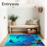 3D Illusion Underwater Treasure Hunt Pathway(Blue)