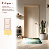 Watercolor Meadow Floral Vibrant Nature(Blue)