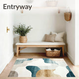 Contemporary Beige with a Touch of Blue Modern Design(White)