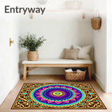 Boho Eclectic Symmetrical Decorative Entrance Tapestry (Brown)
