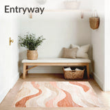 Beige Coral Velvet Area with Absorbent Non Slip Backing and Texture(Beige)